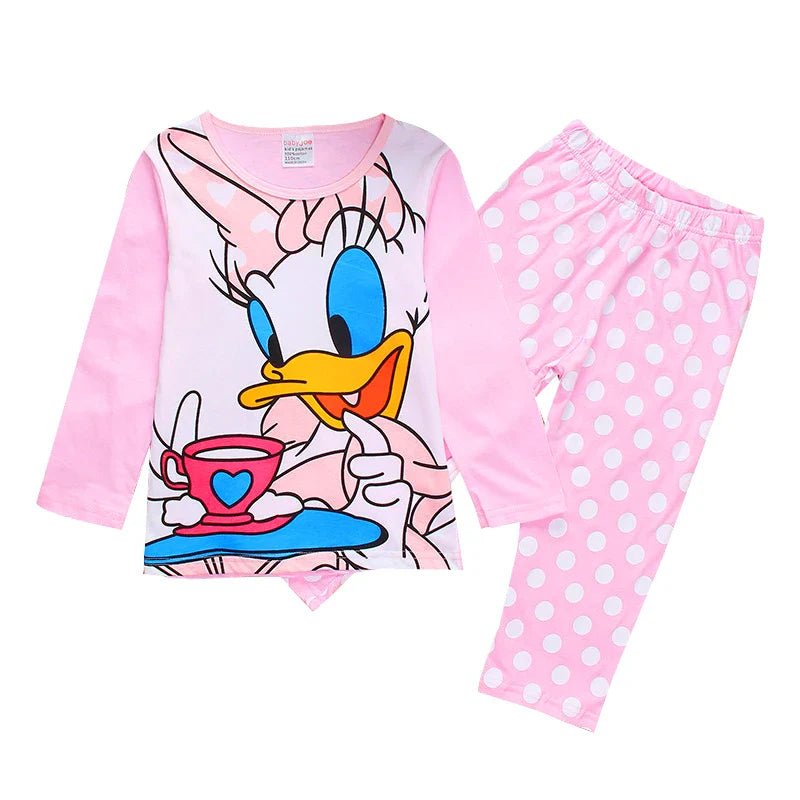 Minnie Mouse Tweekleurige Pyjama Set voor Kinderen - Lotte Prinsessen Pyjama met Stipjes