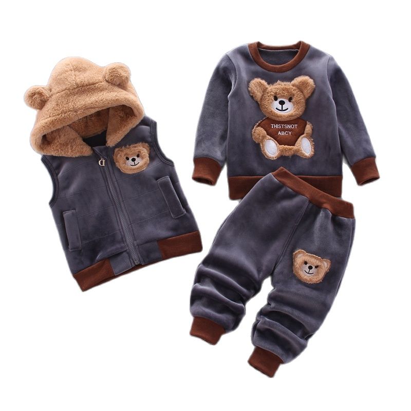 Baby Kinder Kledingset Unisex - Fleece Stof voor de Winter, Schattig en Warm