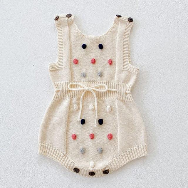 Gebreid PomPom Romper en Cardigan Set