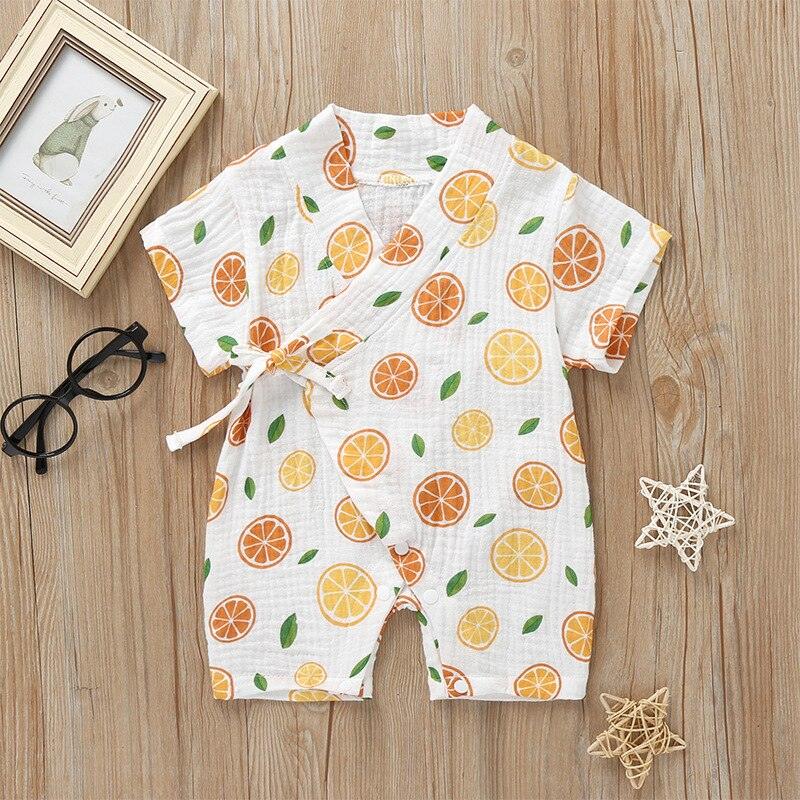 Korte Mouw Baby Kimono Romper