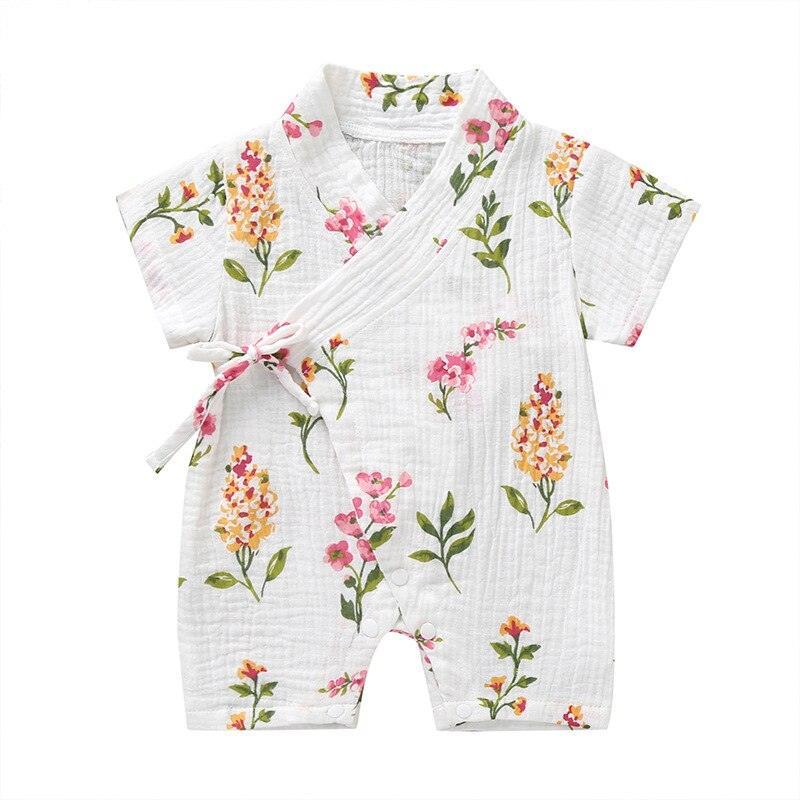 Korte Mouw Baby Kimono Romper